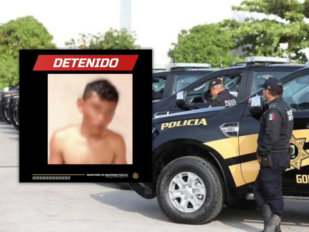 Un sujeto fue detenido por elementos de la SSP en Dzilam González tras atacar a una persona con un machete, esto derivado por un problema personal.- Fuente SSP