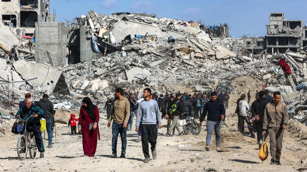 Israel asegura apoyo humanitario a Gaza y niega desplazamiento forzado de palestinos. Foto: AFP