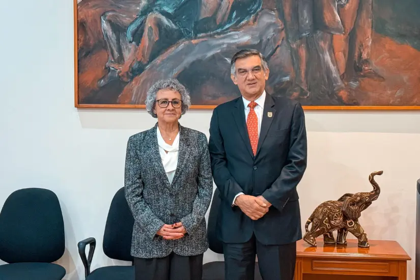 La reunión de trabajo fue presidida por el gobernador Américo Villarreal y la subsecretaria de Egresos de Hacienda Bertha Gómez Castro. Foto: Carlos García