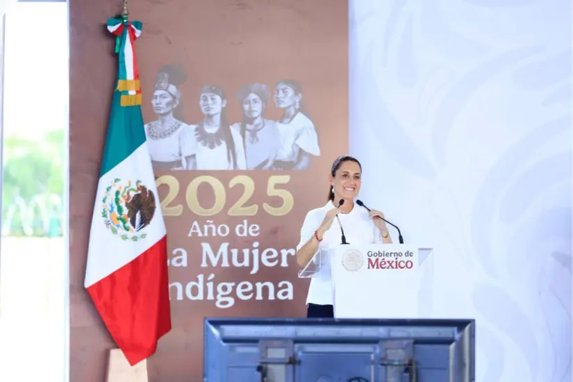 La presidenta Claudia Sheinbaum Pardo durante su reciente gira de trabajo en el sur de Tamaulipas. Foto: Carlos García