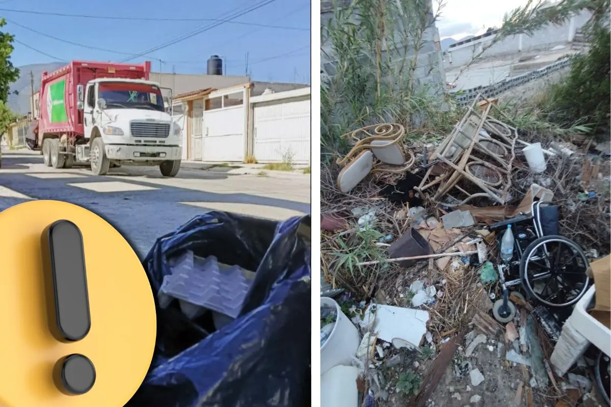 Basureros clandestinos ponen en alerta a Saltillo / Fotos: FB Muebles Saltillo | Gobierno Municipal de Saltillo | Canva