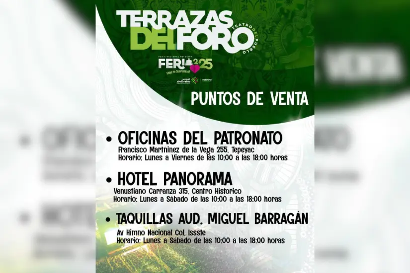 Puntos de venta de los boletos para la zona de conciertos en la Feria Nacional Potosina. Foto: Victoria Jiménez