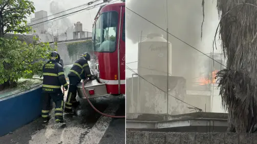 Fuerte incendio consume vivienda en la colonia Nueva Vallejo; sin heridos