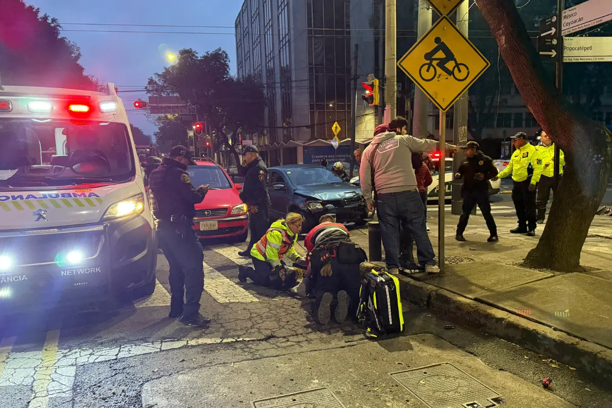 Accidente de motocicleta en México- Coyoacán. Foto: Ramón Ramírez