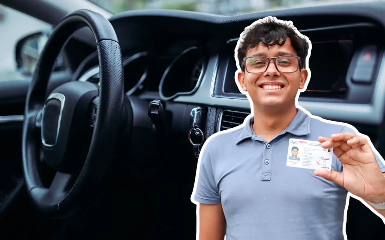 Licencia de Chiapas e interior de auto. Foto: Canva / Facebook (Secretaría de Finanzas Chiapas)