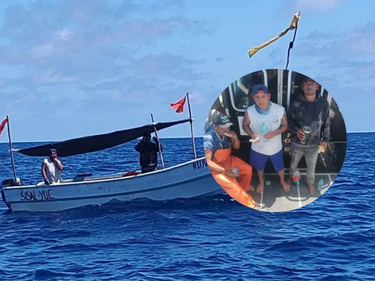 Tres pescadores reportados como desaparecidos desde el martes tras salir de las costas de Sisal,  fueron localizados con vida la jornada de este viernes tras un intenso operativo de búsqueda.- Fuente SSP