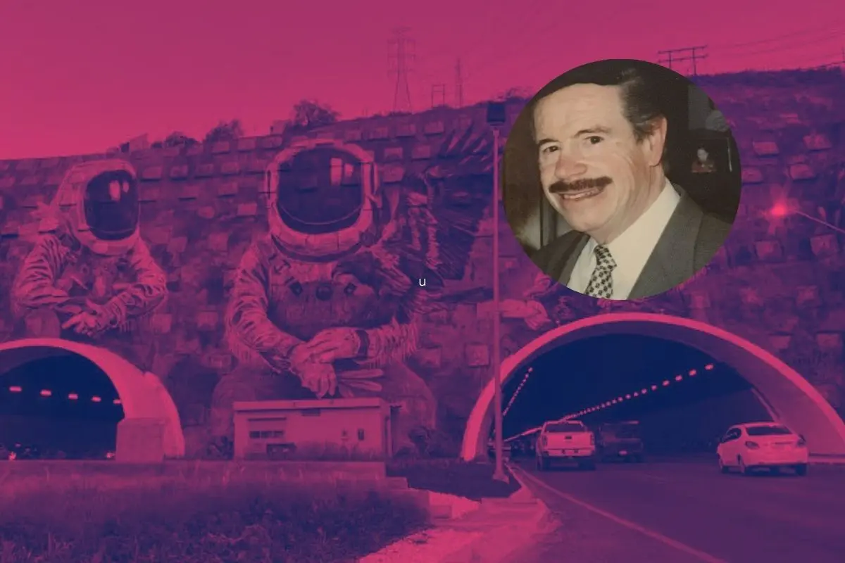 El túnel de la Loma Larga fue nombrado túnel Agustín Basave Fernández del Valle en febrero de 2025. Foto: X @DanielBorrego87 / X @jbasave2002 / Canva