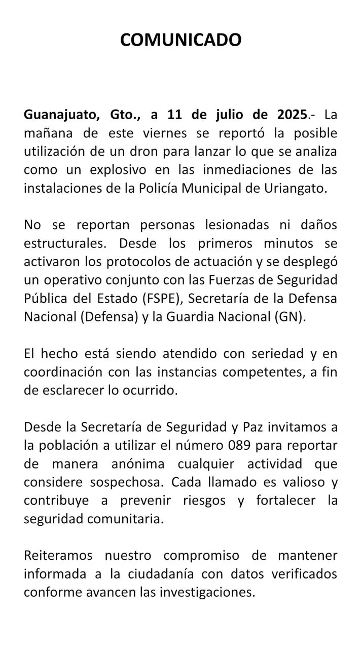Foto: Secretaría de Seguridad y Paz Guanajuato