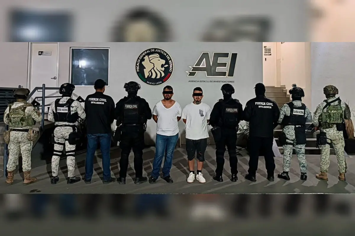 Se logró la detención de dos hombres en el municipio de Guadalupe. Foto: Fuerza Civil