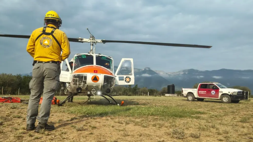 Reanudan labores para sofocar incendio forestal en Villaldama