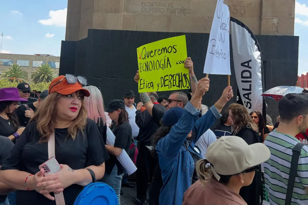 Marcha contra el uso no regulado de la IA en CDMX, Foto: Facebook: Asociación Nacional de Actores
