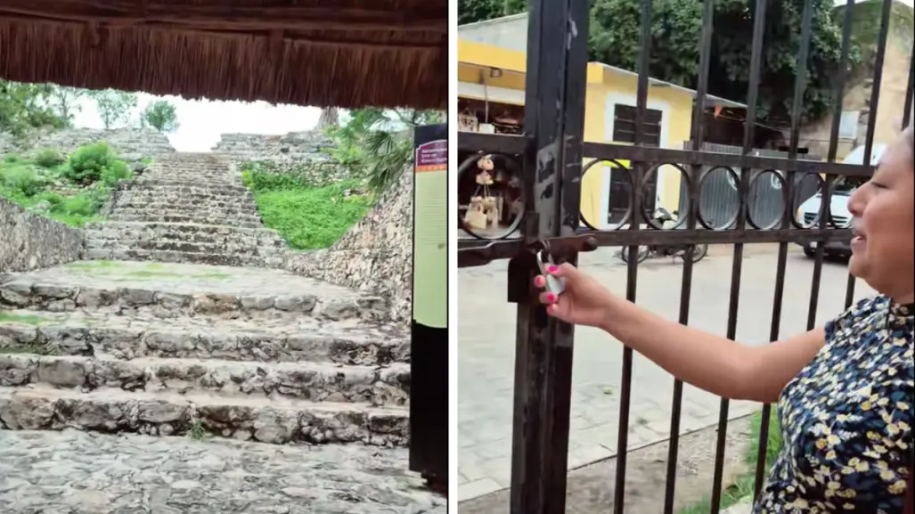 Turistas se quedan encerradas en la pirámide de Izamal y lo cuentan en TikTok