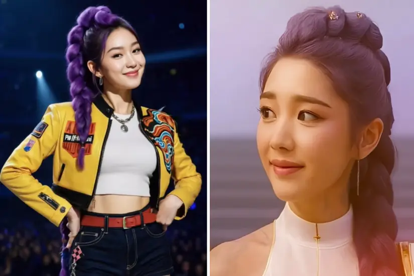 Rumi, uno de los personajes más queridos de K-Pop Demon Hunters, es traído a la vida por la Inteligencia Artificial. Foto: Canva