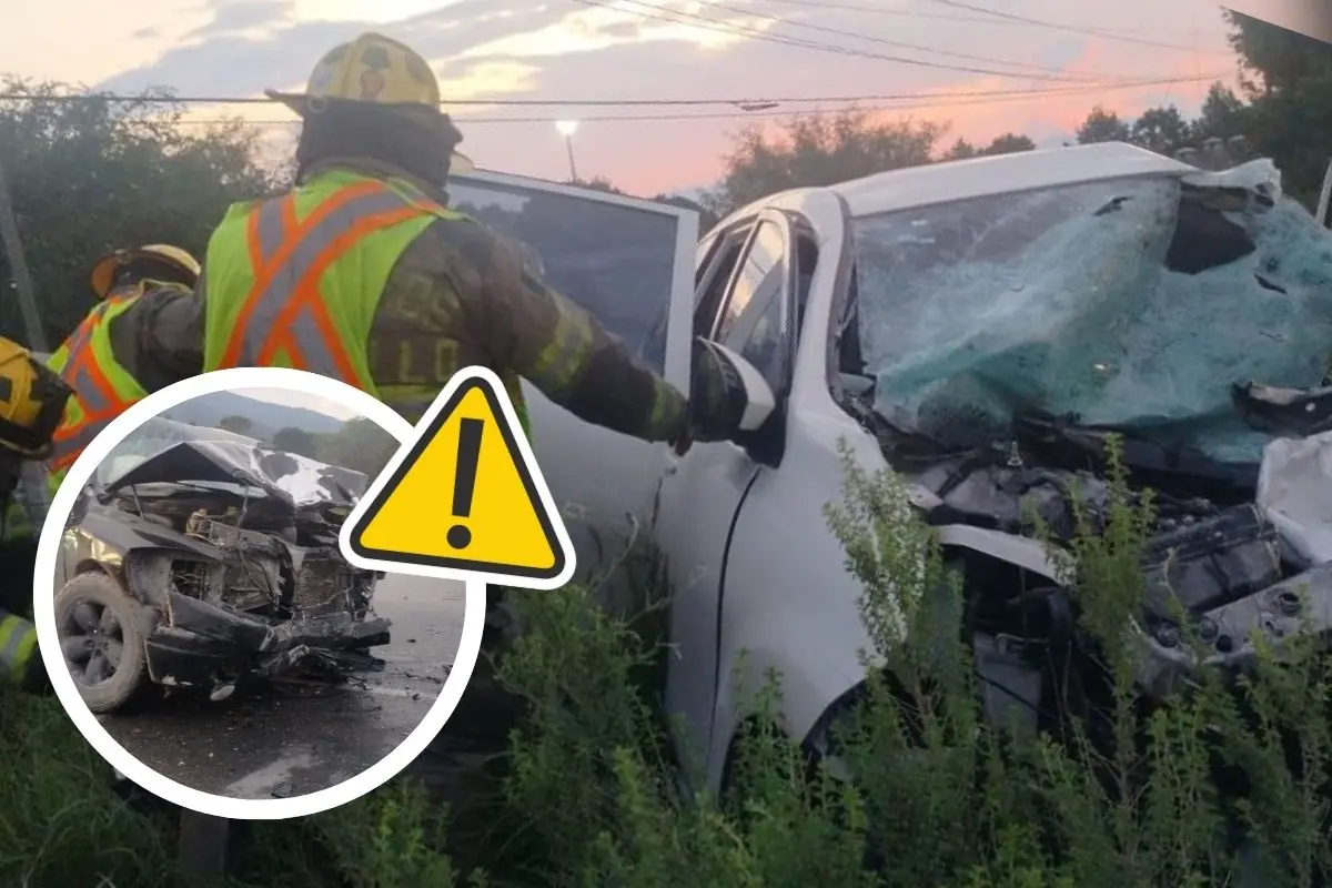Así se dio el aparatoso accidente en la carretera Saltillo - Zacatecas / Foto: Alerta Coahuila | Canva