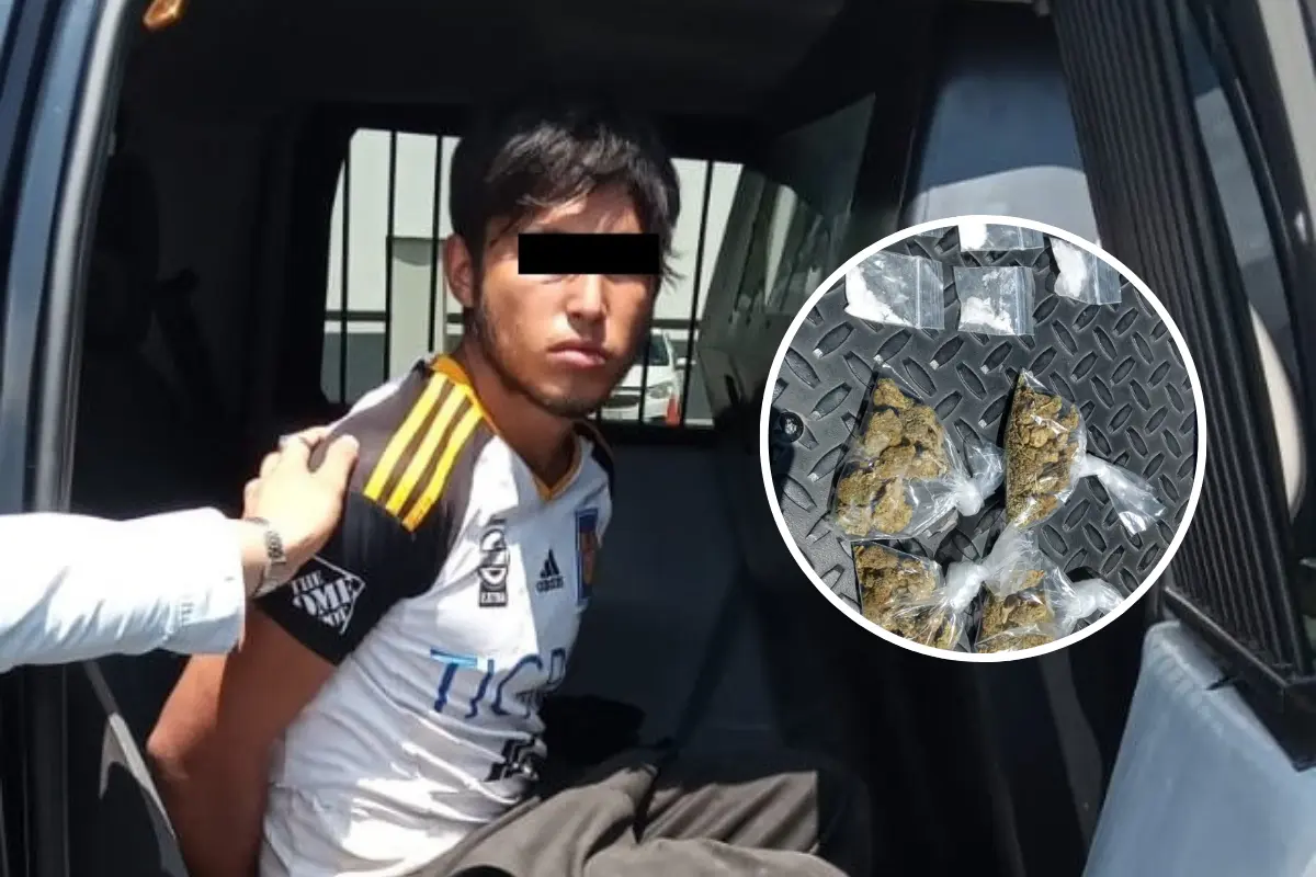 Los agentes municipales encontraron varios envoltorios un total de nueve envoltorios con hierba verde similar a la mariguana y una sustancia parecida a la droga tipo cristal/Foto: Policía de Monterrey