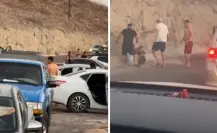 ¡Se calentaron los ánimos! Hombre saca arma de fuego durante riña en playa Pichilingue