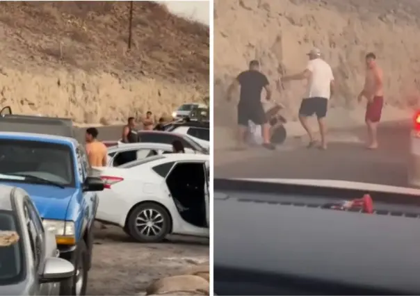 ¡Se calentaron los ánimos! Hombre saca arma de fuego durante riña en playa Pichilingue