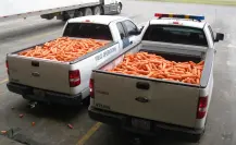 Aseguran metanfetamina oculta en trailer con zanahorias en el Puente Reynosa-Hidalgo