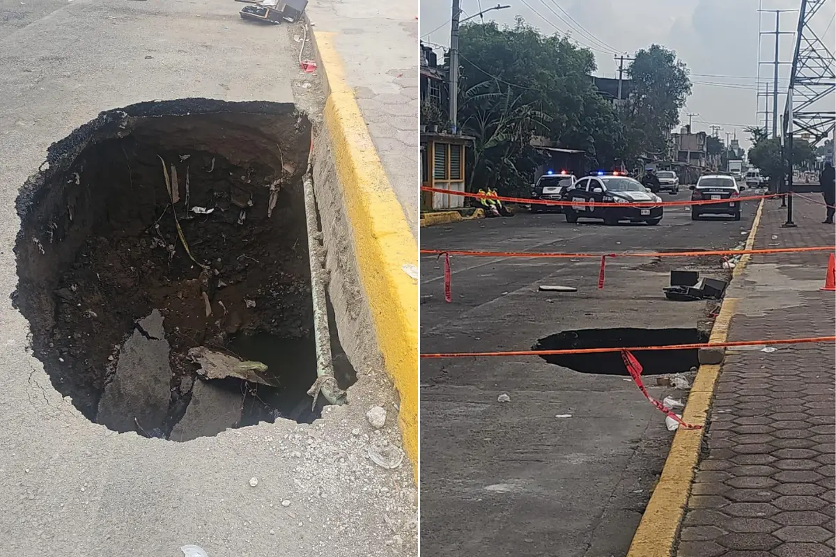 Socavón en CDMX. Foto: Ramón Ramírez