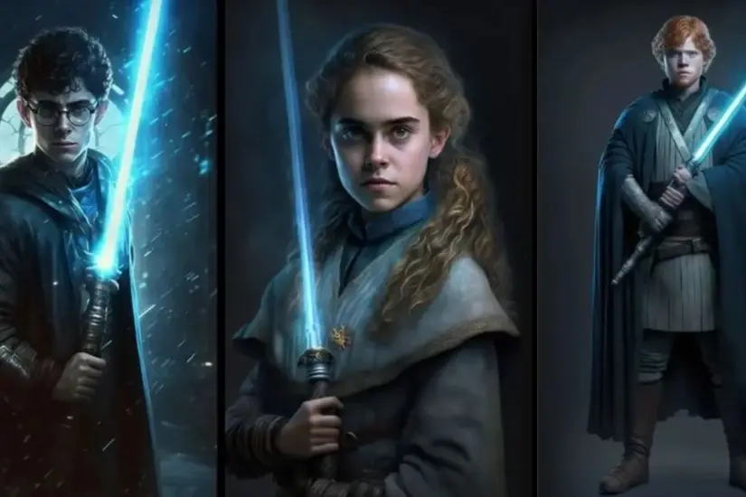 Una Inteligencia Artificial unió los mundos de Harry Potter y Star Wars y el resultado ha asombrado a los fanáticos. Foto: Canva