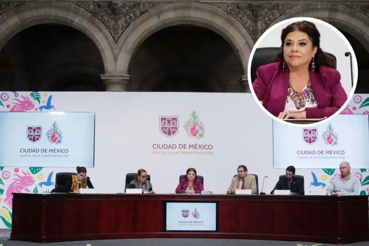 Jefa de Gobierno de CDMX y colaboradores. Foto: Gobierno de CDMX | Canva