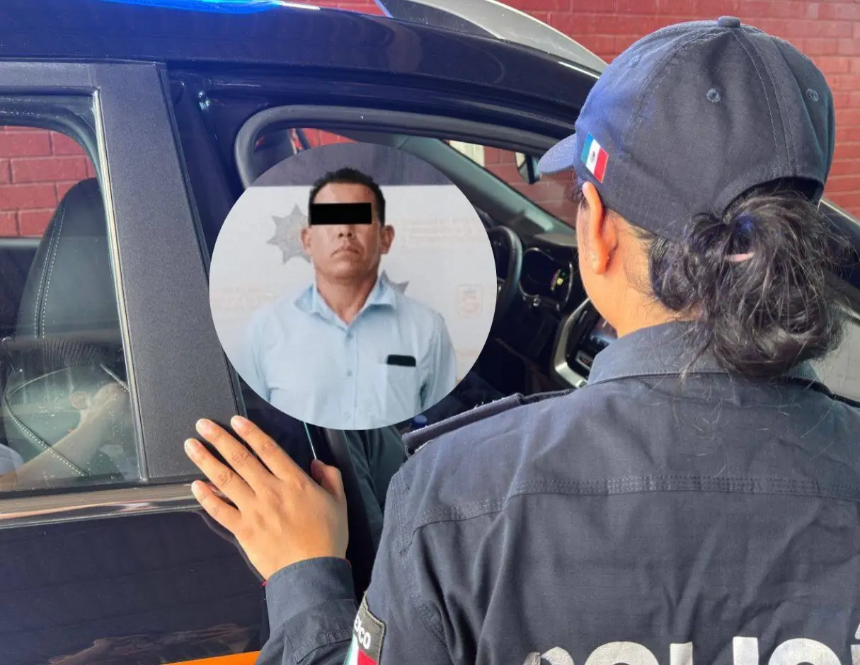Elementos de la Policía de Guadalupe tras haber detenido al hombre que sustrajo al menor de 3 años. Foto: Policía de Guadalupe.