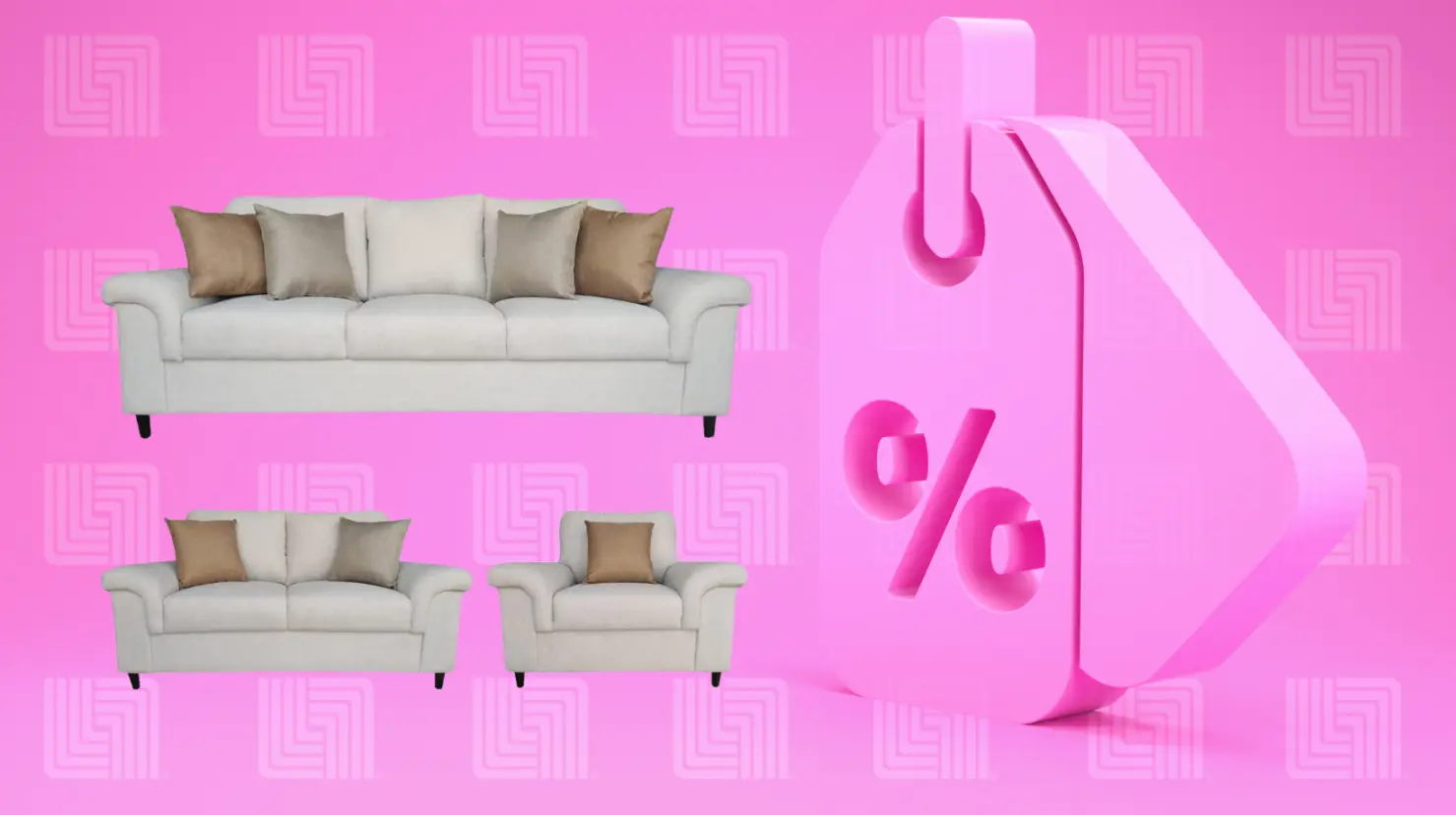 Liverpool tiene esta sala de 3 piezas con el 50% de descuento. Foto: Canva | Liverpool.