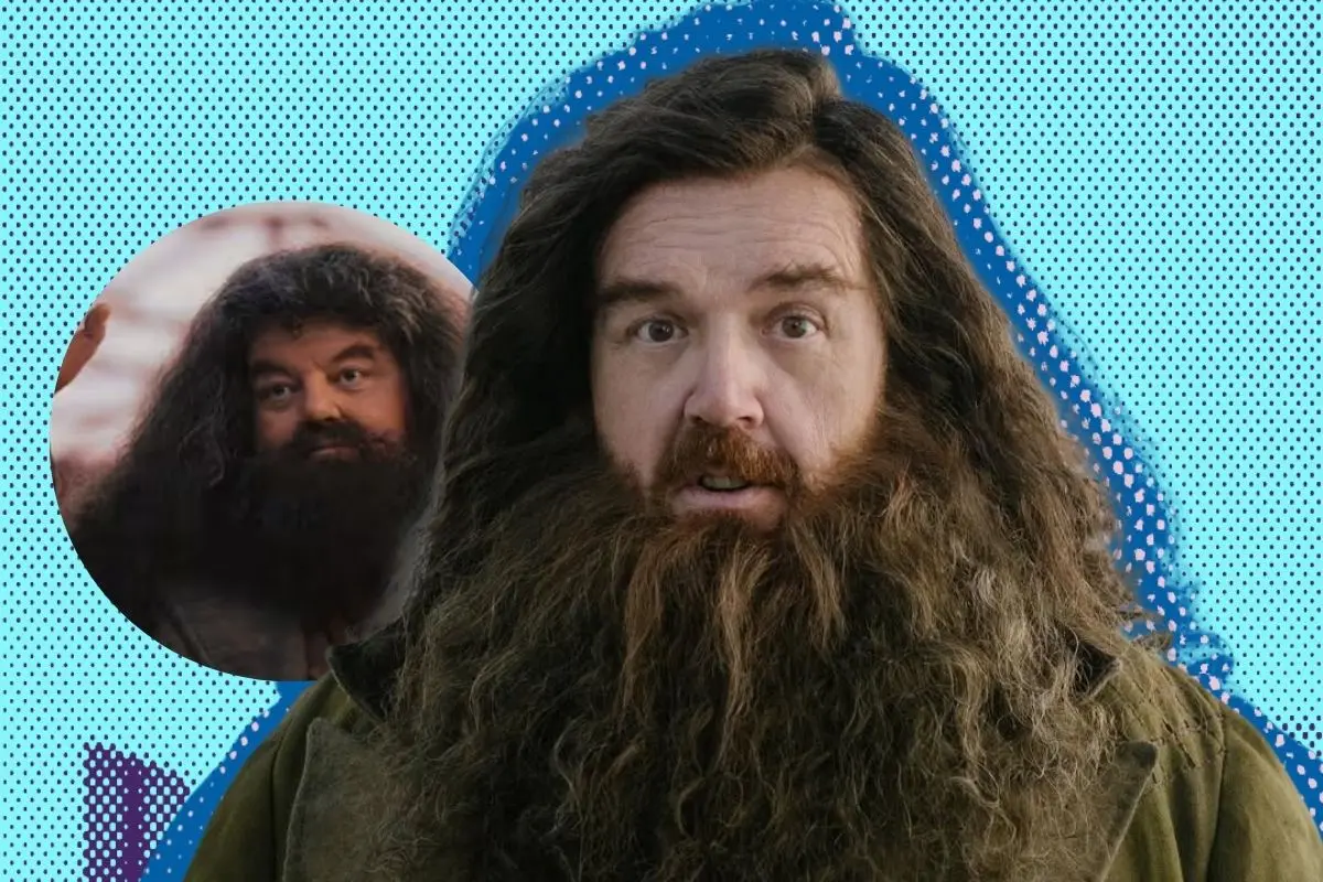 HBO Max presentó como lucirá Nick Frost como Hagrid en la serie de Harry Potter. FOTO: CANVA/IG: @hbomax/IMDb/Warner Bros./Wizarding World