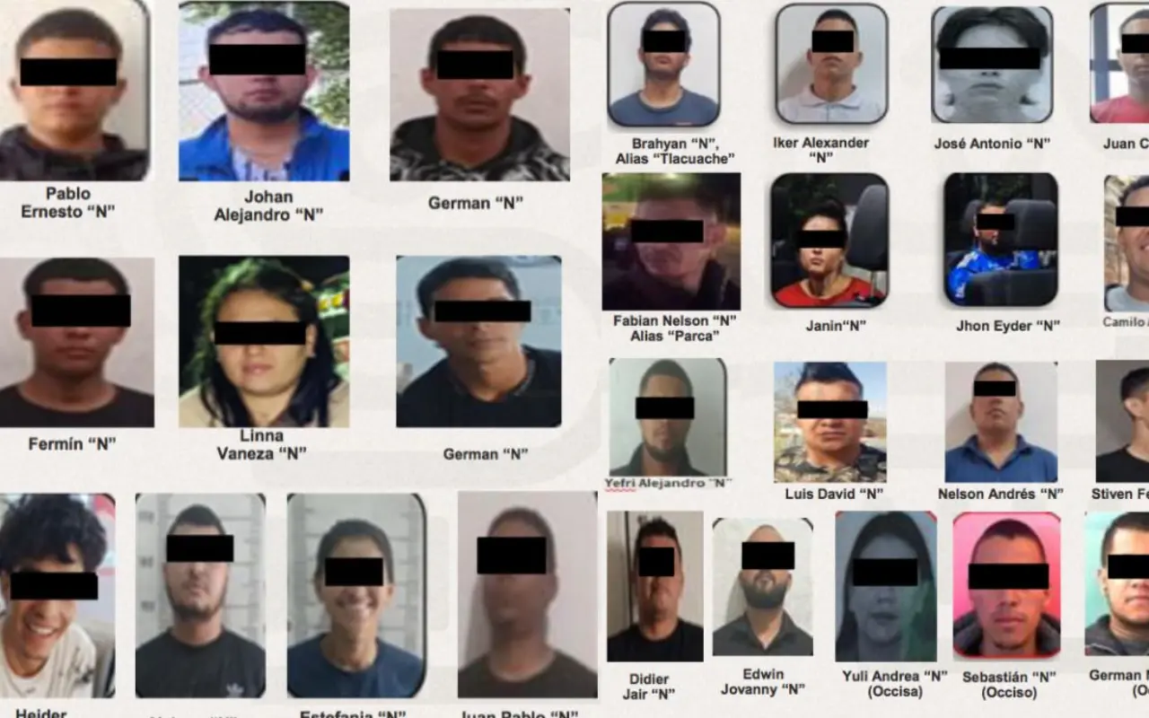 Ciudadanos colombianos detenidos. Foto:  Secretaría de Seguridad y Protección Ciudadana Morelos