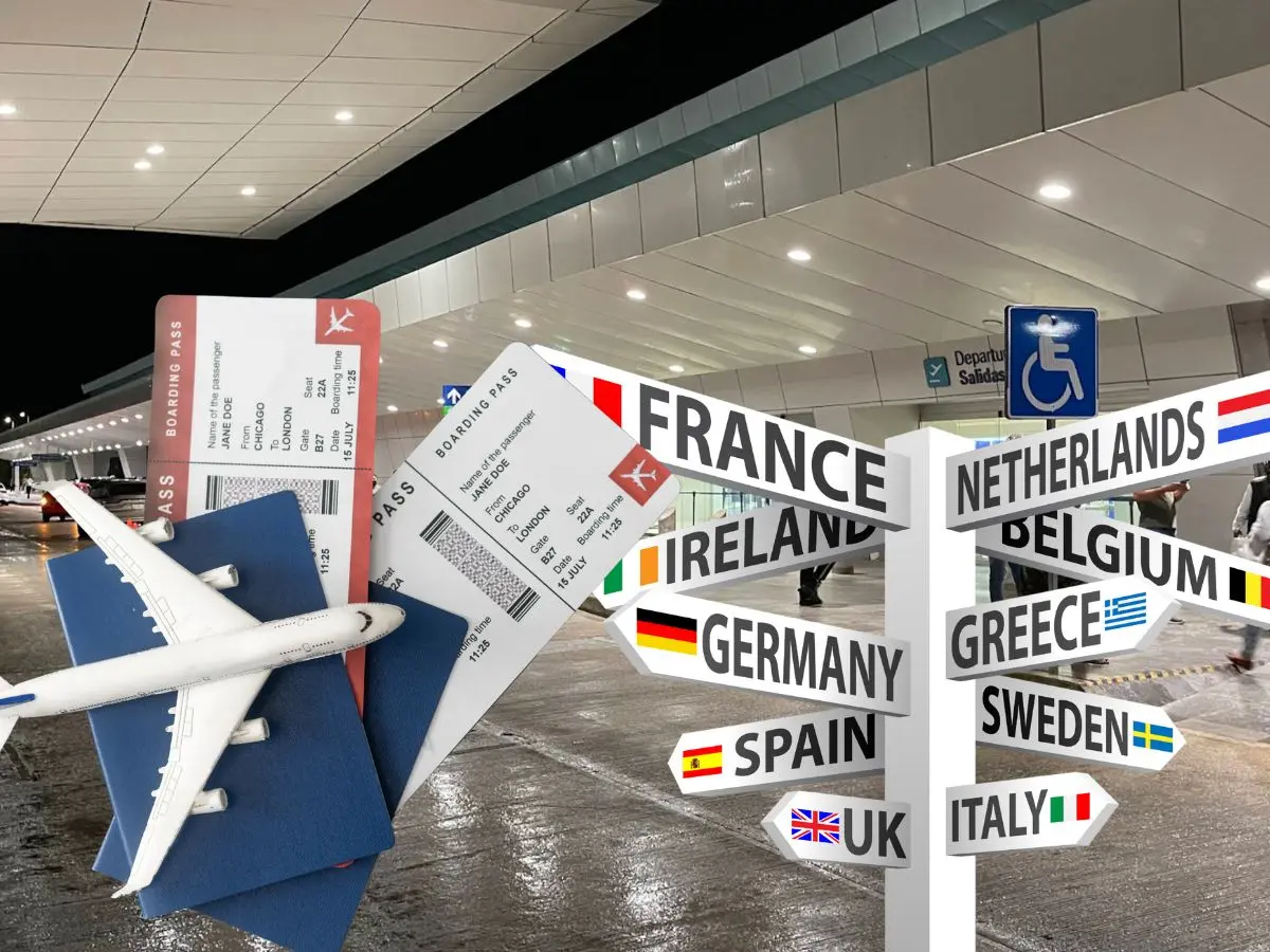 El aeropuerto de Cancún ofrece varias rutas directas a países de Europa lo que ayuda a encontrar vuelos baratos para viajar al viejo continente.- Fuente Vincent Leger y Canva