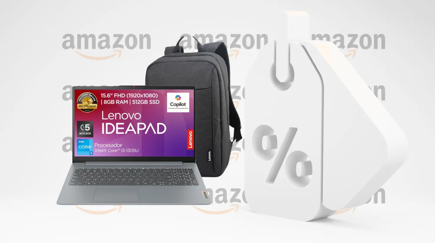 La oferta que ofrece Amazon Prime Day de una laptop Lenovo tiene un ahorro de cinco mil pesos. Foto: Amazon | Canva