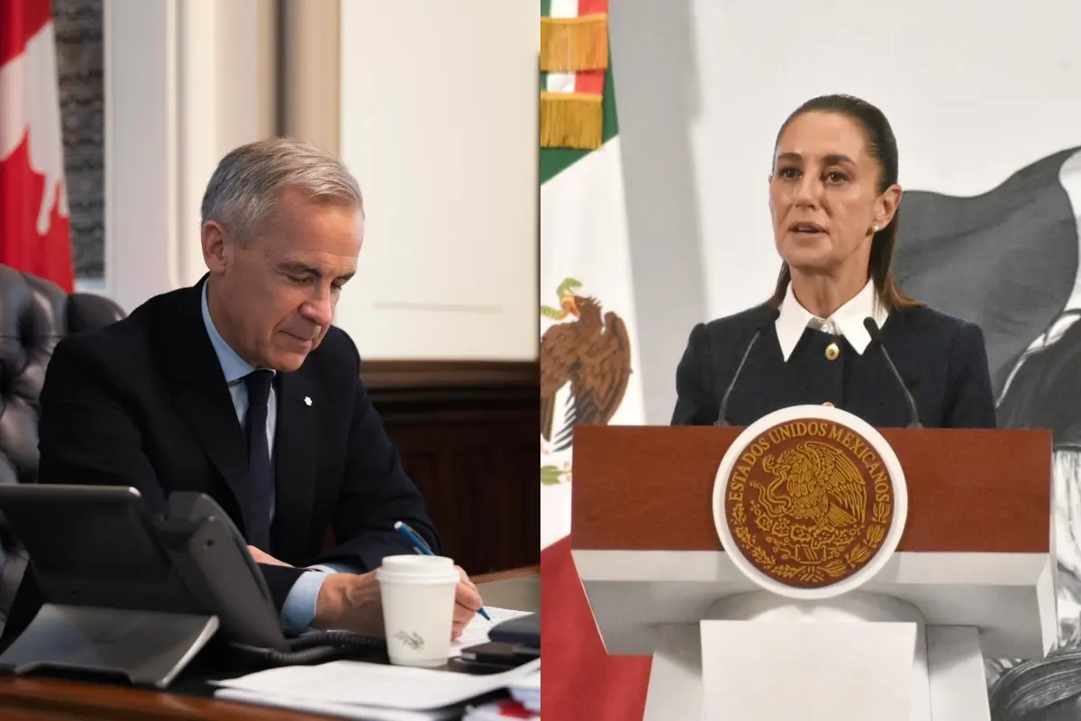 Mark Carney y Claudia Sheinbaum Foto: X(Twitter) @MarkJCarney/Enrique Pérez