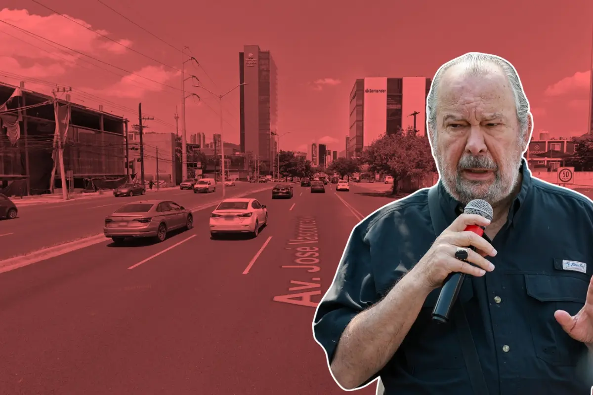 El alcalde de San Pedro, Mauricio Fernández y la avenida Vasconcelos. Foto: Composición Canva