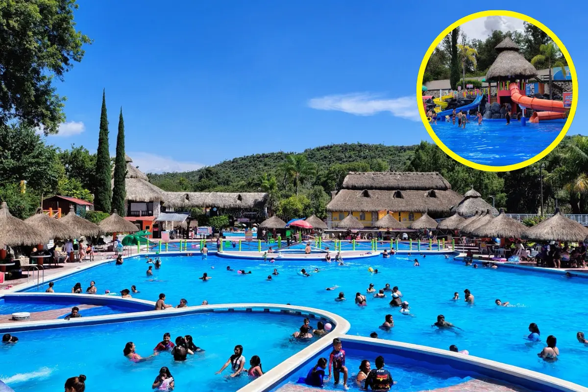 El Parque Acuático Tlaco, localizado en el valle del Mezquital en Hidalgo, ofrece servicio las 24 horas del día, tiene hotel y cabañas. Foto: Parque Acuático Ecológico Tlaco