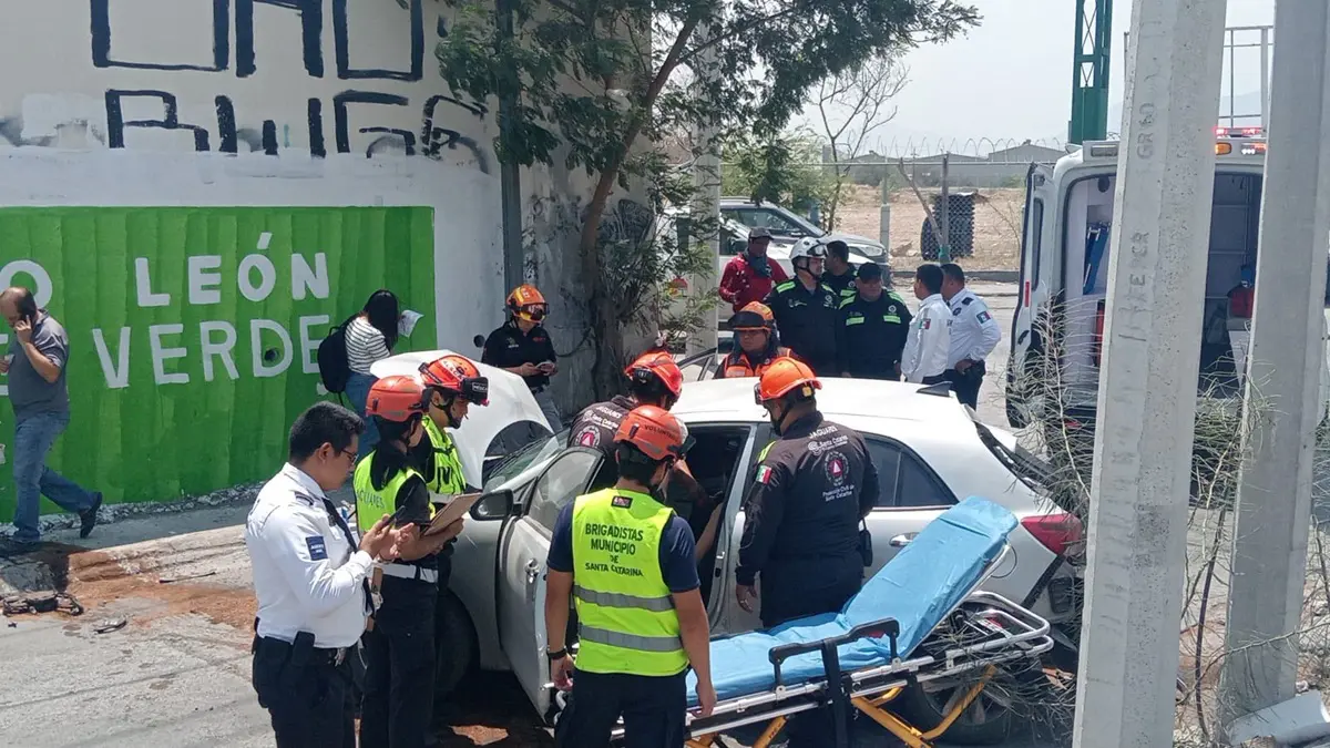 Accidente ferroviario en el municipio de Santa Catarina. Foto: Protección Civil de Nuevo León