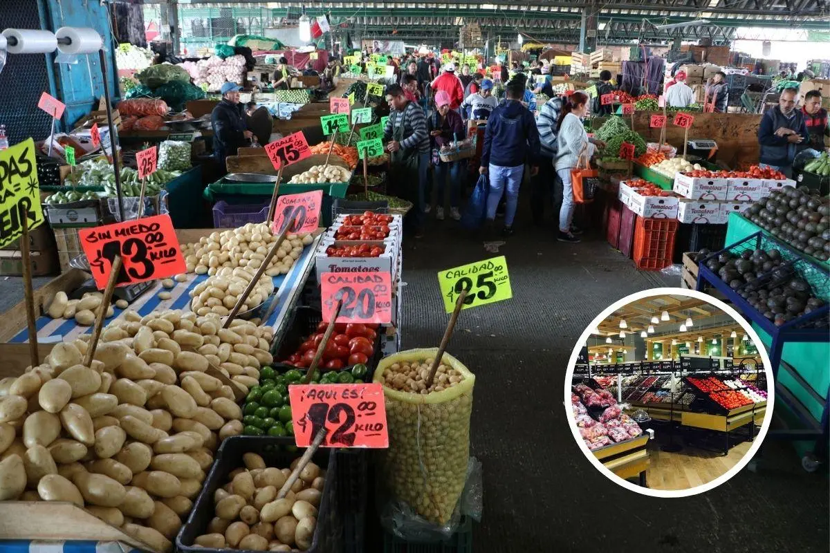 Central de Abastos en CDMX, interior de un supermercado. Foto: Google Fotos l Canva