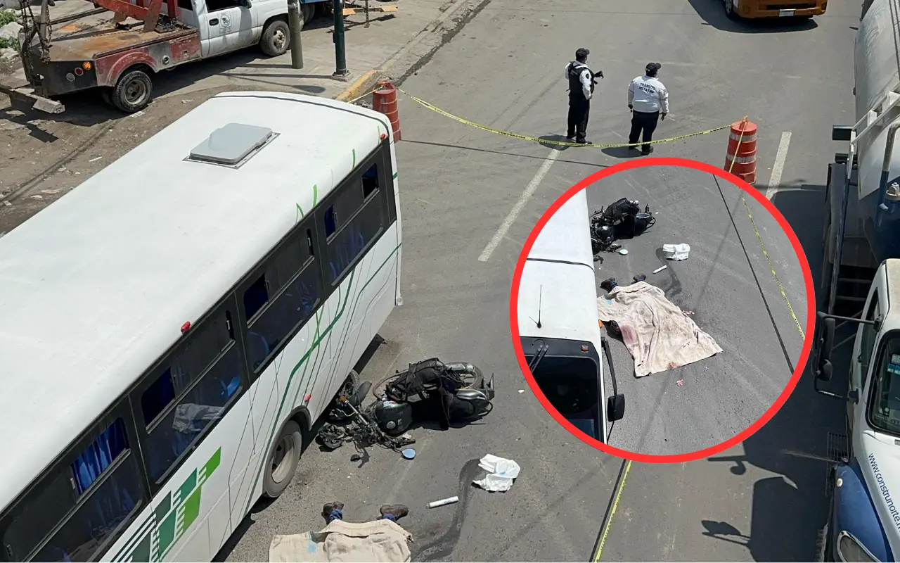 Accidente de moto a la altura de la colonia Portezuelos en Chimalhuacán. Foto: Juan Manuel López