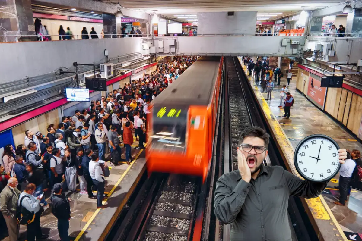 Alta afluencia en Metro CDMX. Foto: @gabslopz153485 | Canva