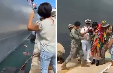 Joven cae al mar durante ceremonia de despedida de buque japonés en Acapulco
