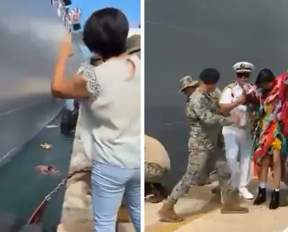 Joven cae al mar durante ceremonia de despedida de buque japonés en Acapulco