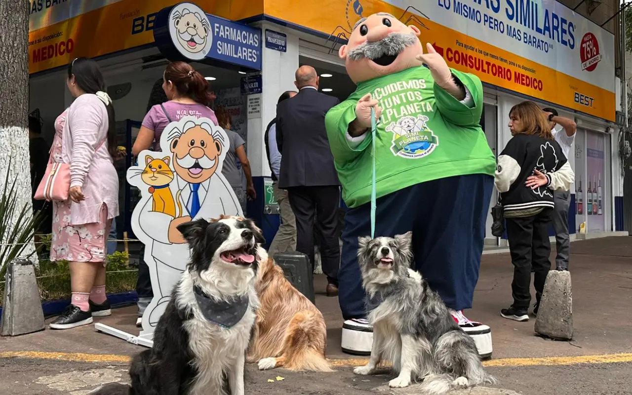 Apertura del el primer consultorio SimiPet Care en CDMX. Foto: X/ @perrhijos (Canva)