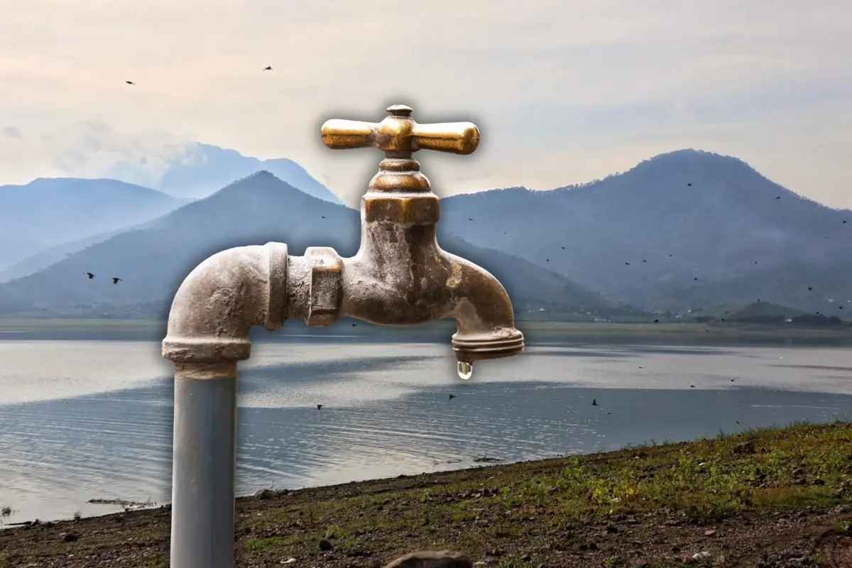 Llave frente a la presa del Cutzamala. Foto: IG @gobiernocdmx | Canva