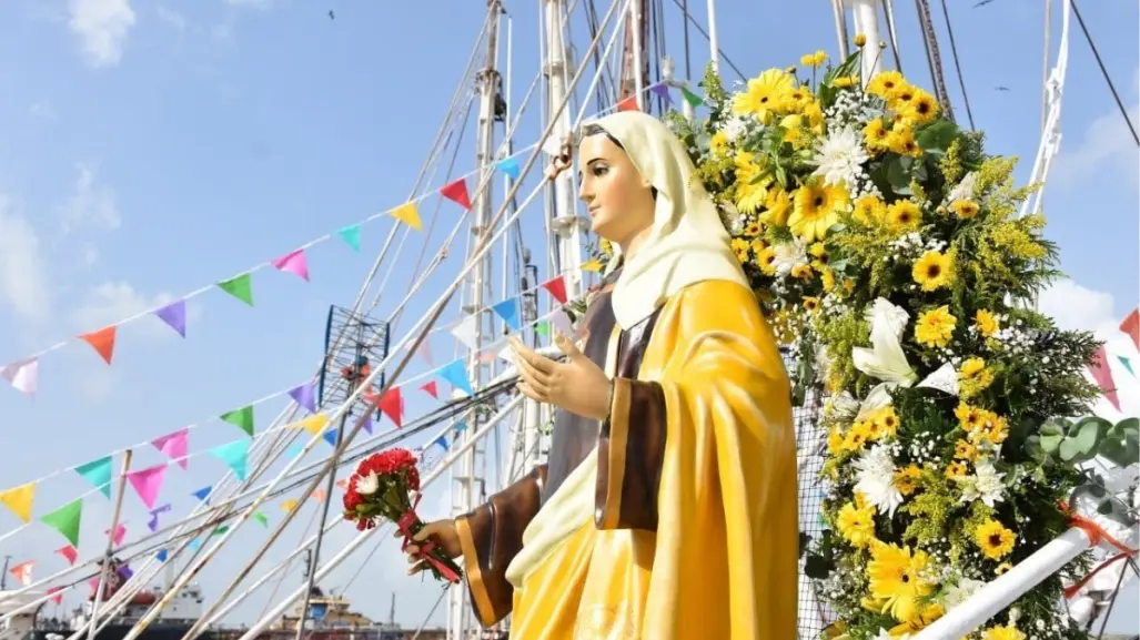 Celebran a la Virgen del Carmen, la patrona de los pescadores, en el sur de Tamaulipas