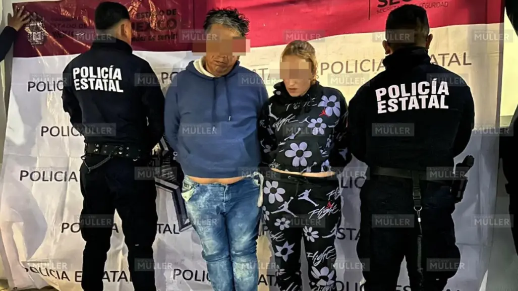Detienen en Ecatepec a pareja que usaba subametralladora para robar en transporte público