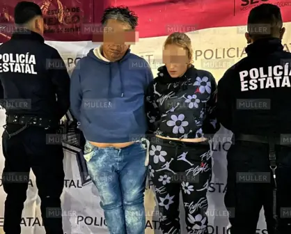 Detienen en Ecatepec a pareja que usaba subametralladora para robar en transporte público