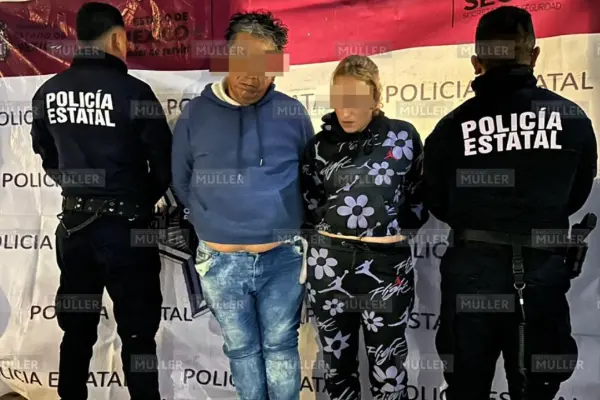 Detienen en Ecatepec a pareja que usaba subametralladora para robar en transporte público
