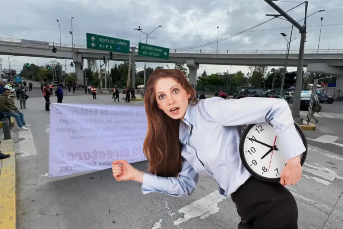 Bloqueo en CDMX y chica contra reloj. Foto: Freepik | Canva