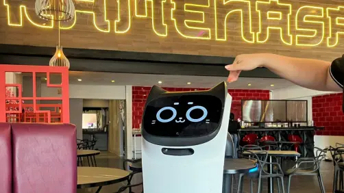 Conoce a Misu, la gatita robot que sirve ramen en este restaurante de Escobedo