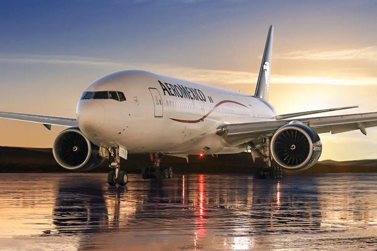Avión de Aeroméxico. Foto: X (@Aeromexico)