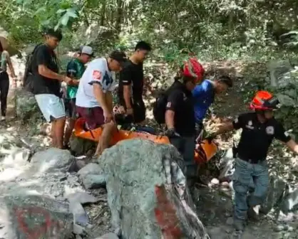 Protección Civil de Guadalupe realiza rescate en las cascadas del Cerro de la Silla